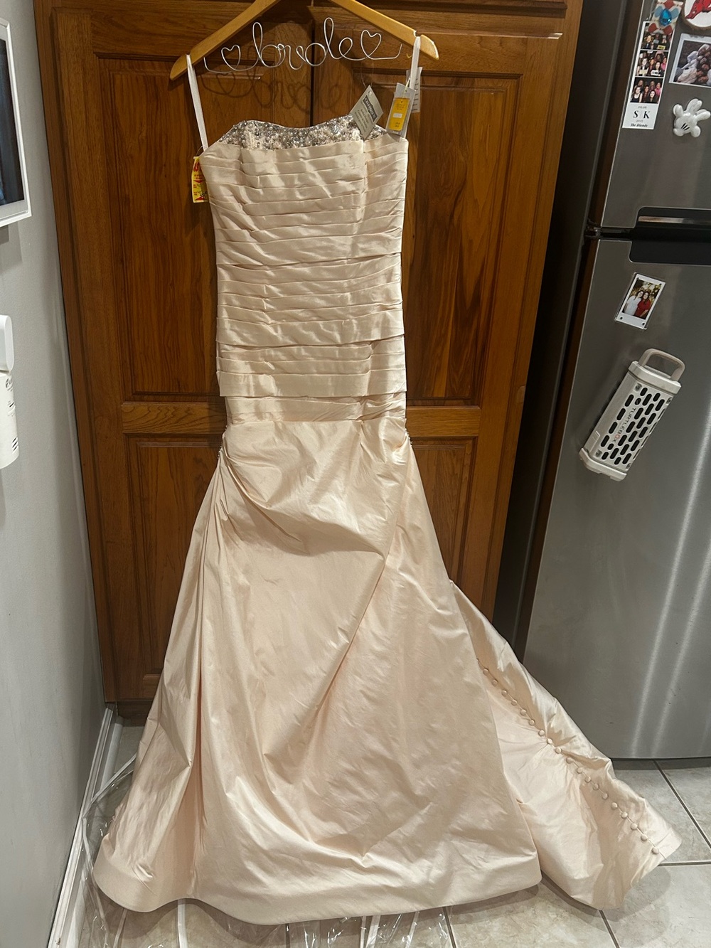 Strapless Blush Beaded Sweetheart Wedding Gown